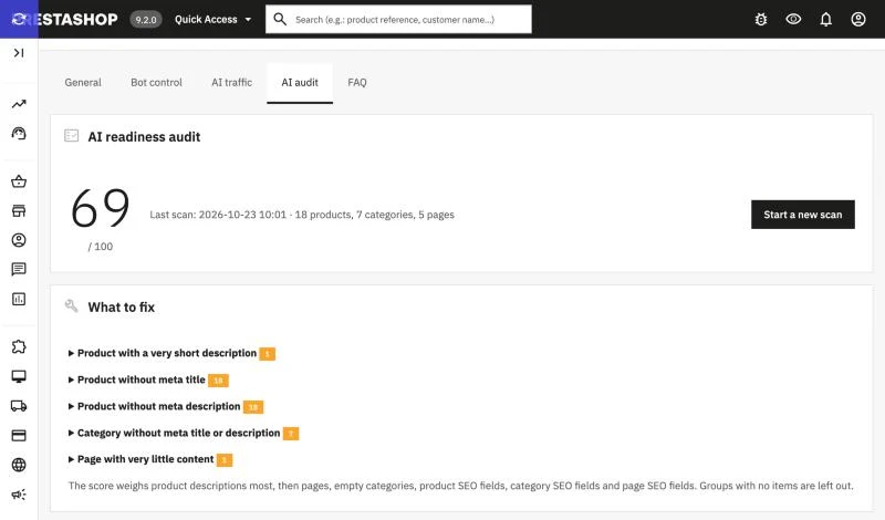 Alysum Prestashop Theme Promokit AEO AI Audit
