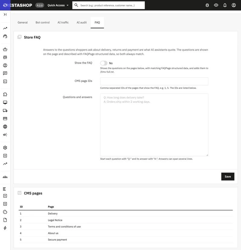 Alysum Prestashop Theme Promokit AEO FAQ