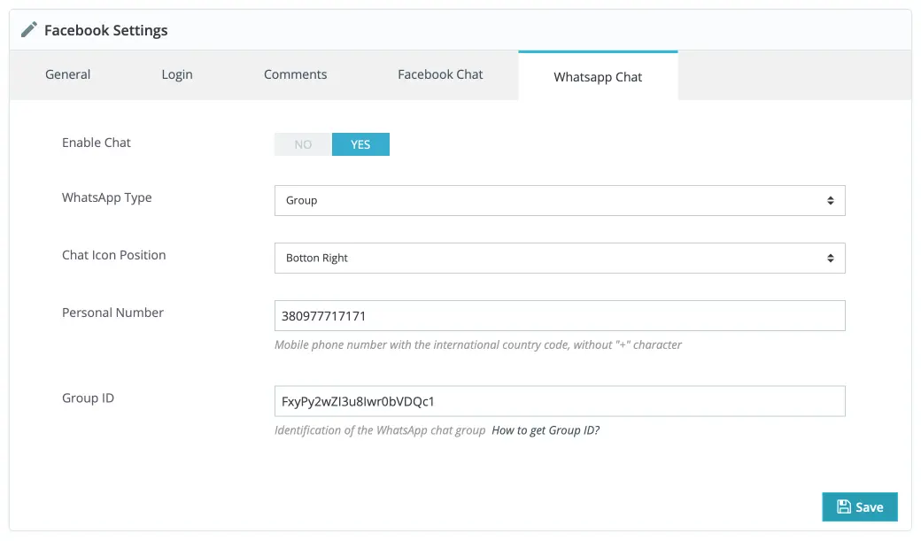 Alysum Prestashop Theme Facebook module Configuration
