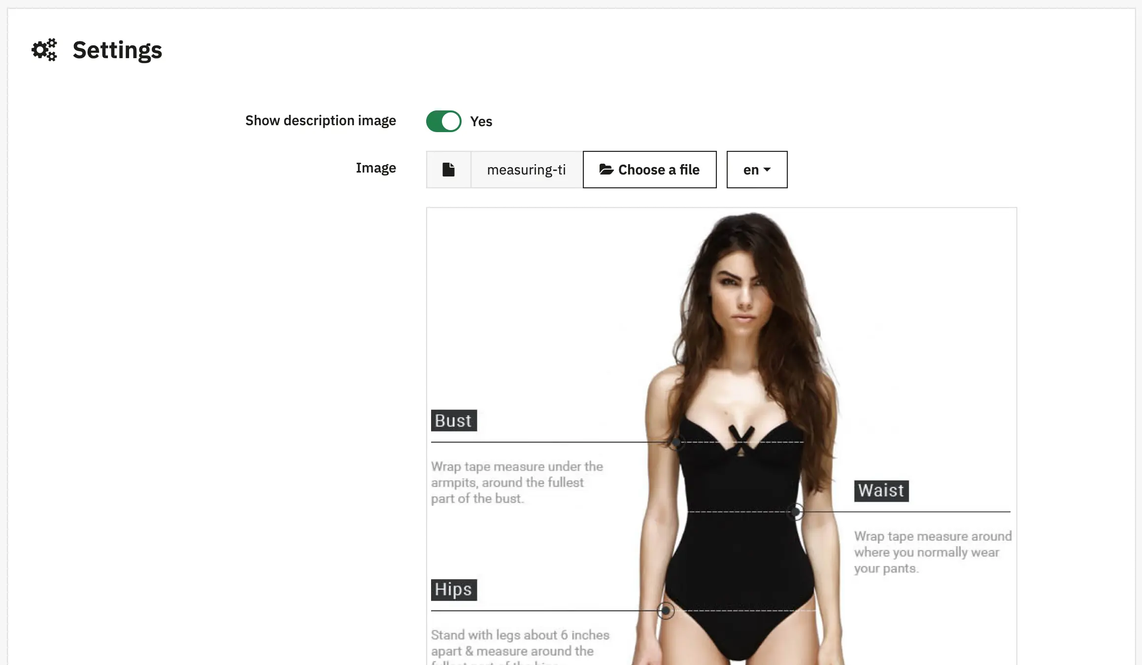 Alysum Prestashop Theme Size Guide module Configuration