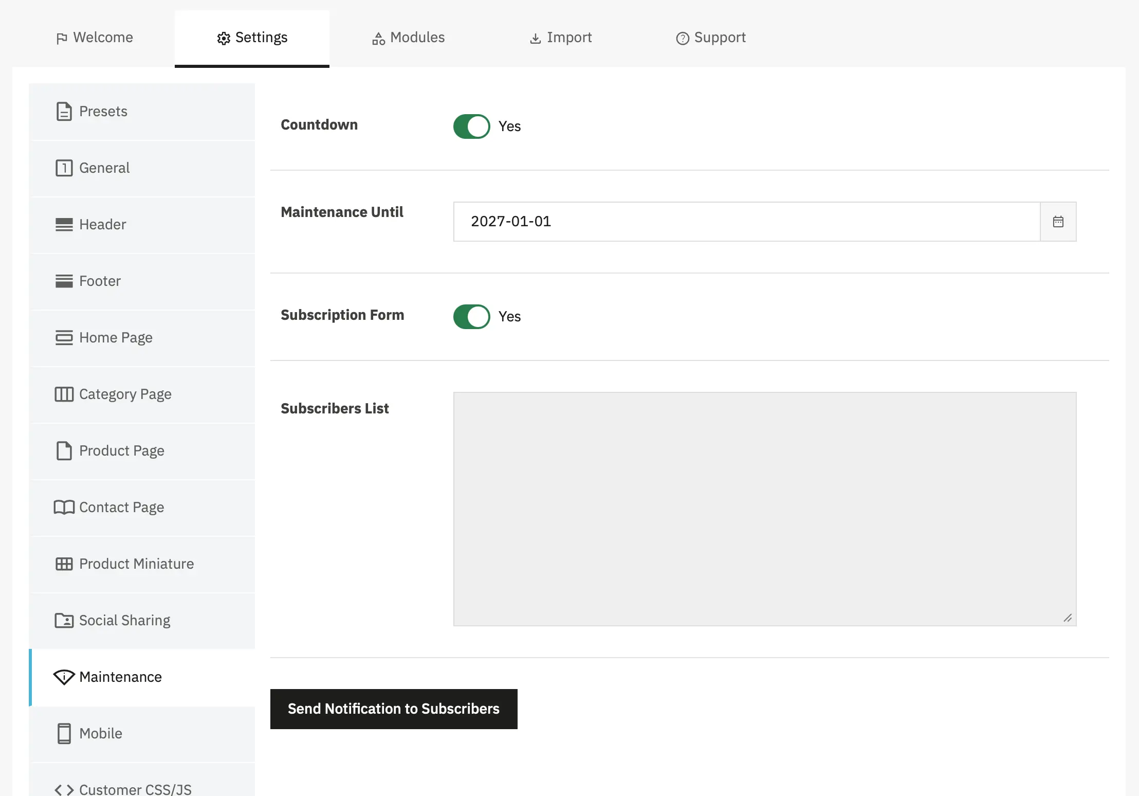 Alysum Prestashop Theme Settings module Configuration