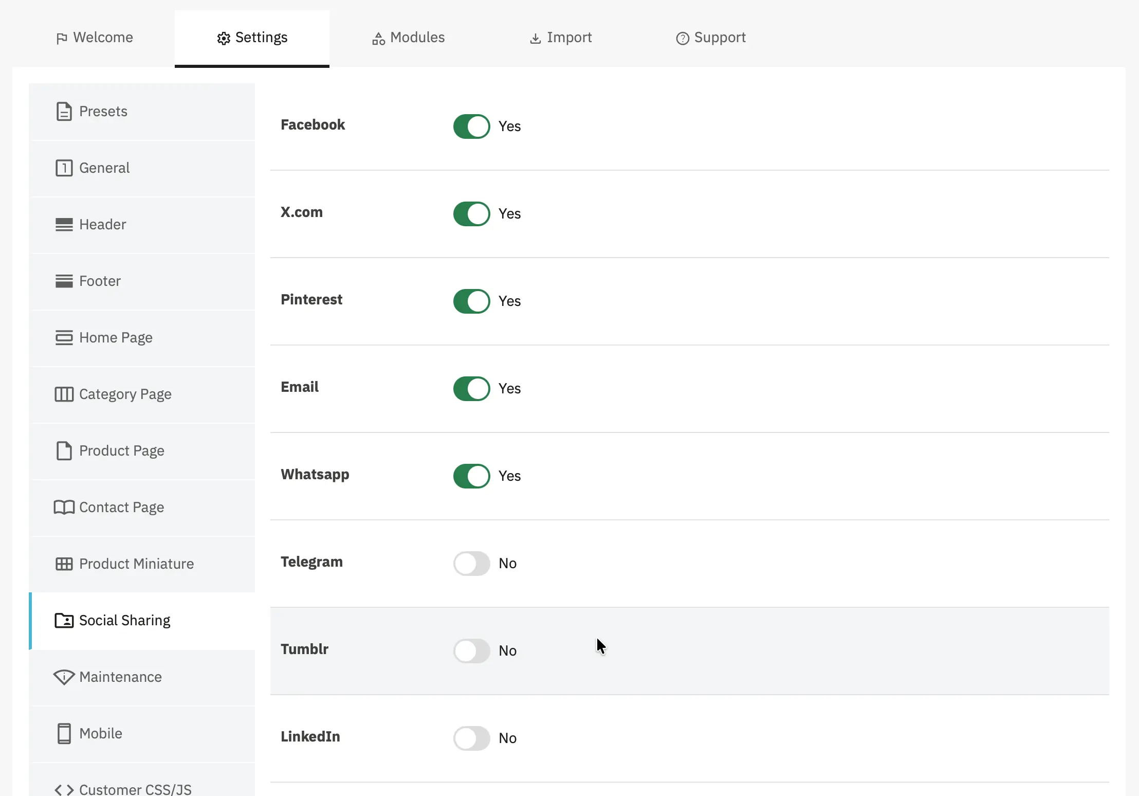 Alysum Prestashop Theme Settings module Configuration