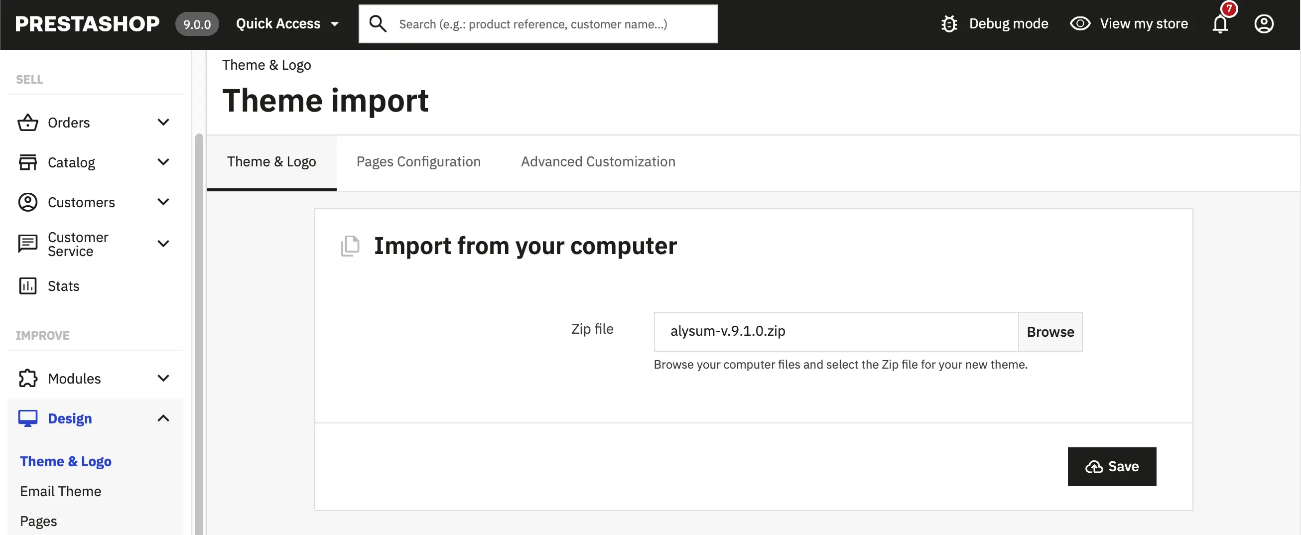 Alysum Prestashop Theme Image Installation