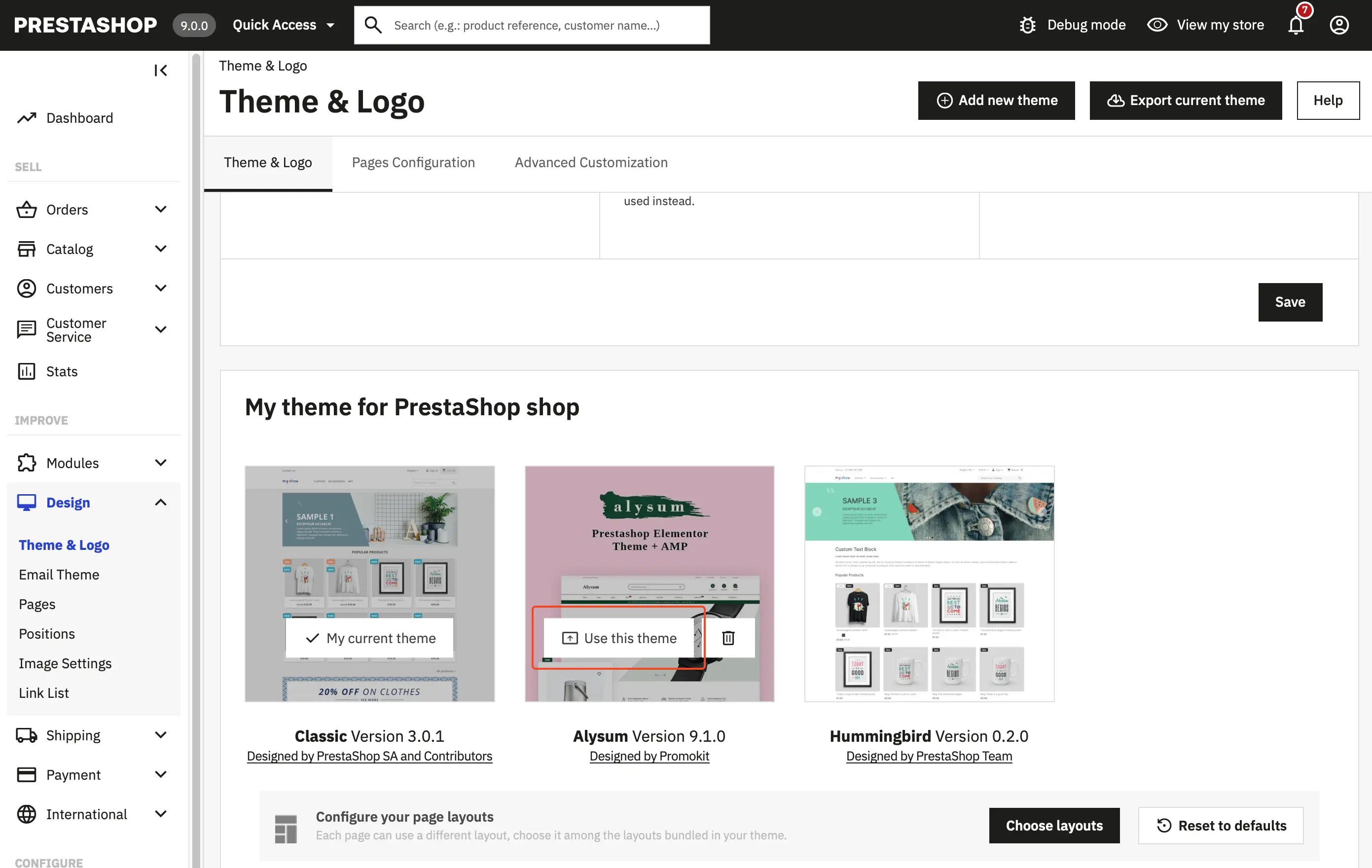 Alysum Prestashop Theme Image Installation