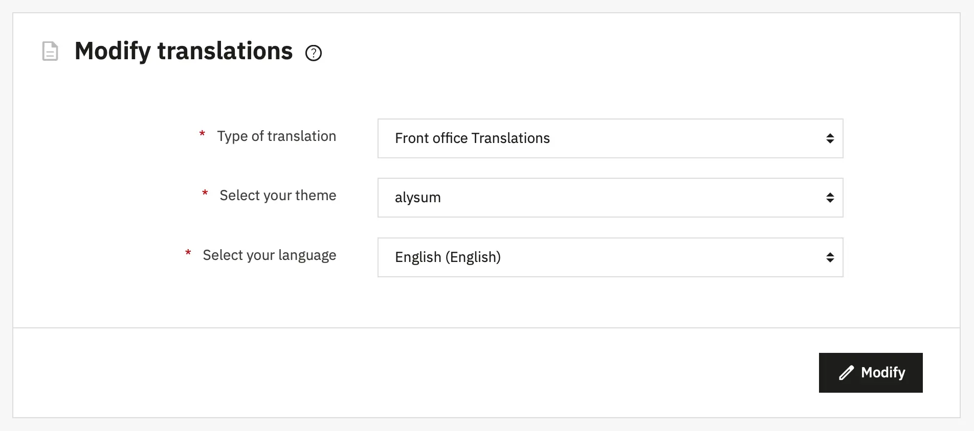 Alysum Prestashop Theme Translation